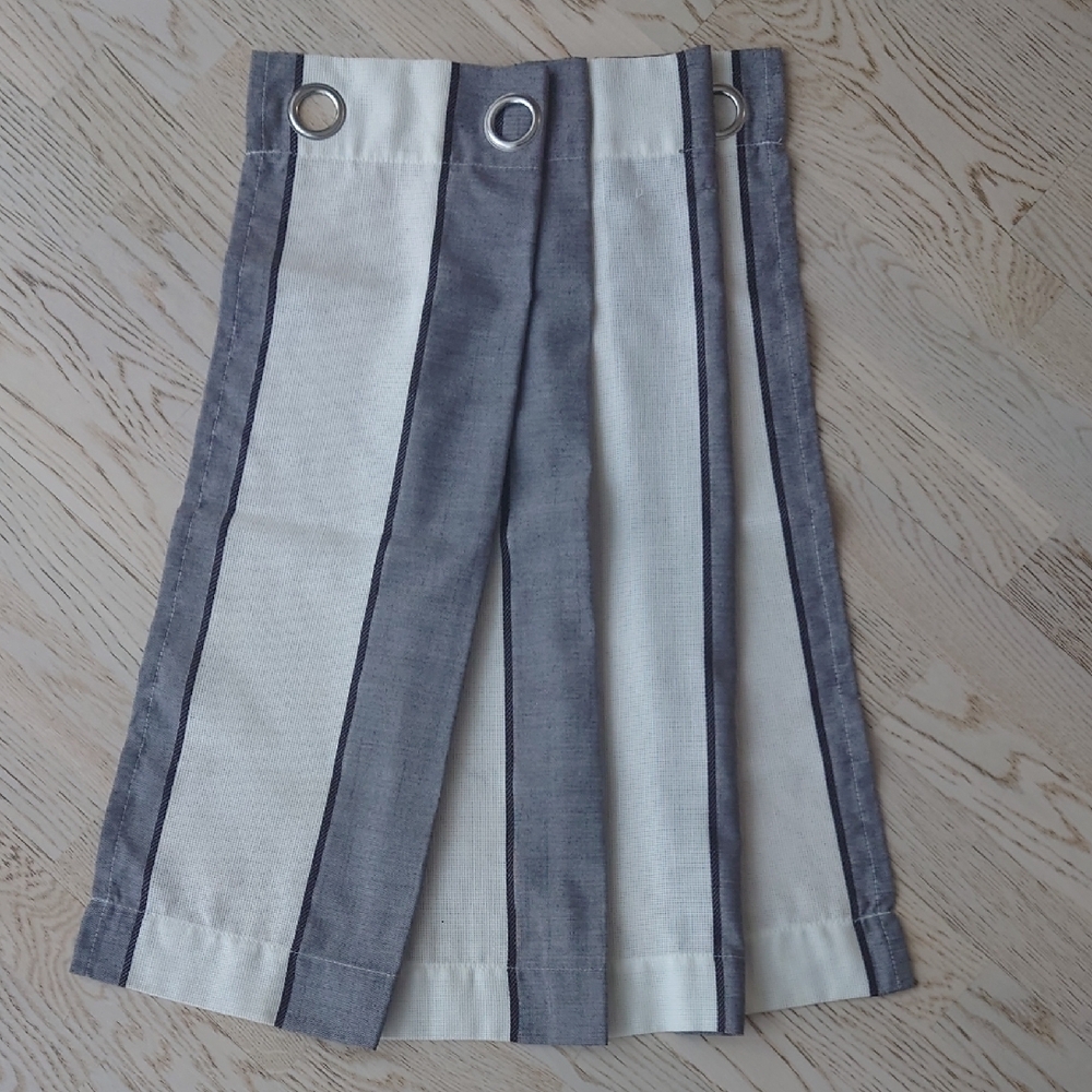 Striped Gray and White Curtain Panel